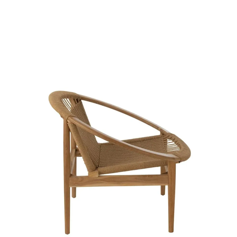 4 Sedie J-Line Rotonda Legno di Teak Naturale ND JOLIPA