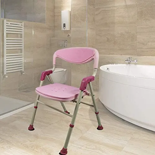 JTKDL Sedia da Doccia Sedia da Bagno con Braccioli Sgabello da Bagno Pieghevole da Bagno Forniture per maternità per Anzia...