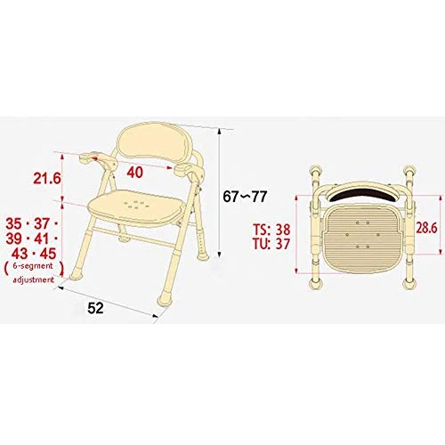 JTKDL Sedia da Doccia Sedia da Bagno Sgabello da Bagno Vecchio Donna Incinta Sedia da Bagno Pieghevole,A2