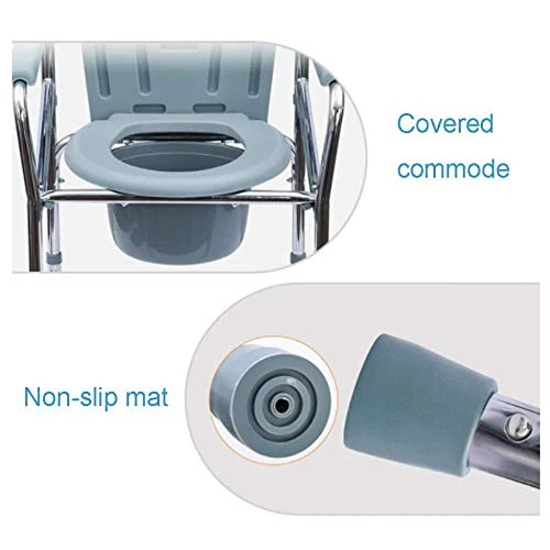 JTKDL Sedia da Toilette per Anziani Sedia da Toilette per Uso Domestico Sedia da Toilette Pieghevole Semplice da Bagno Sed...