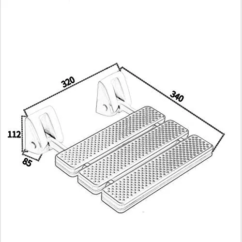 JTKDL Sedile per Doccia da Parete Sgabello da Bagno Pieghevole Antiscivolo Sedie Antiscivolo per WC da Bagno,White