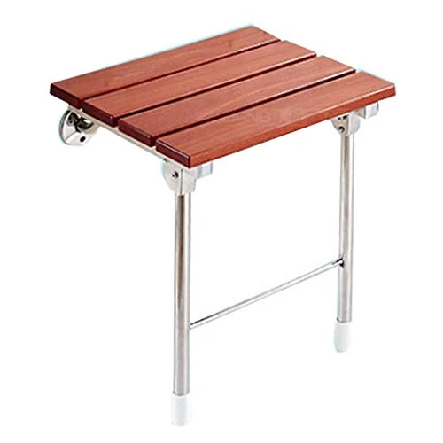 JTKDL Sedile per Doccia Sedile per Montaggio Parete Sedile Ribaltabile Sedile per Doccia Legno di Teak Sgabello per Bagno