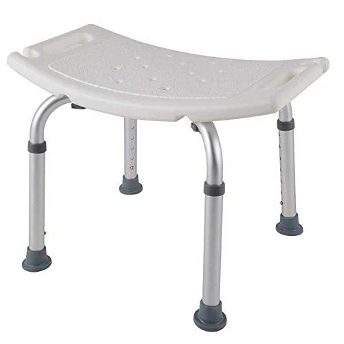 JTKDL Sgabello da Bagno Alluminio Regolabile Altezza 6 Livelli Sedia da Doccia Design Antiscivolo con Sedile Imbottito For...