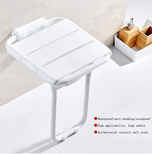 JTKDL Sgabello da Bagno Cambio Scarpe Sgabello Bagno Sedile Pieghevole Anziani Disabili Bagno Sicurezza Muro Sedia Sgabell...