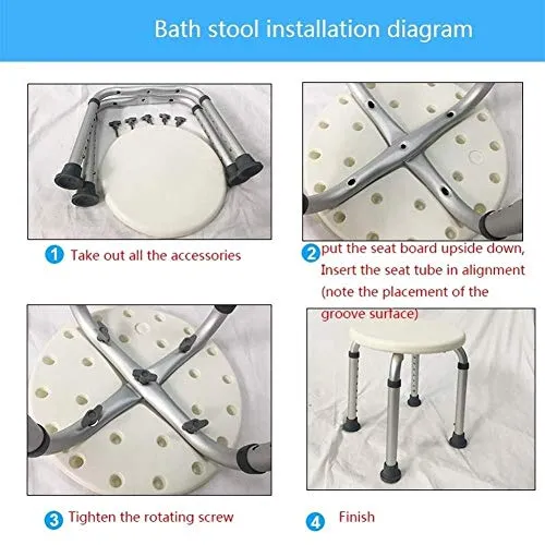JTKDL Sgabello da Bagno Sedia da Bagno per Anziani Sedia da Bagno Sedia da Bagno per Disabili Sedia per Doccia per Donna I...