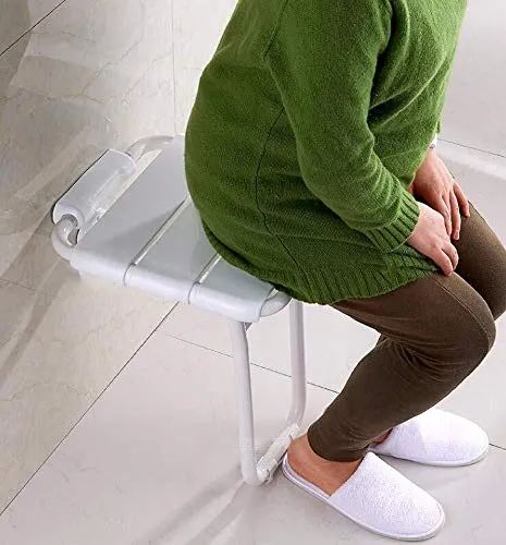 JTKDL Sgabello da Doccia Cambio Scarpe Sgabello Bagno Sedile Pieghevole Anziani Disabili Bagno Sicurezza Sedia Muro Sgabel...