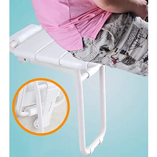 JTKDL Sgabello da Doccia Pannello Legno Massello Sedia da Parete Doccia da Bagno Sgabello Pieghevole di Sicurezza Sedia da...