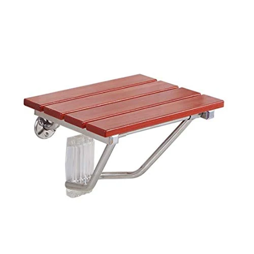 JTKDL Sgabello da Doccia Pannello Legno Massello Sedia da Parete Doccia da Bagno Sgabello Pieghevole di Sicurezza Sedia da...