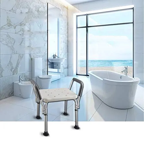 JTKDL Sgabello da Doccia Sedia da Bagno con Schienale Senza Braccioli Panca da Bagno Lega di Alluminio Doccia di maternità...