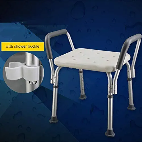 JTKDL Sgabello da Doccia Sedia da Bagno con Schienale Senza Braccioli Panca da Bagno Lega di Alluminio Doccia di maternità...