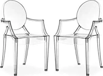 JULIE - set di 2 poltrone policarbonato trasparente Trasparente Milani Home
