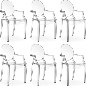 JULIE - set di 6 poltrone policarbonato trasparente Trasparente Milani Home