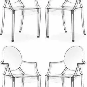 JULIE - set di 4 poltrone policarbonato trasparente Trasparente Milani Home