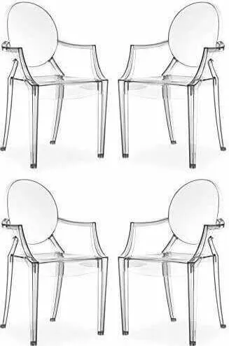 JULIE - set di 4 poltrone policarbonato trasparente Trasparente Milani Home