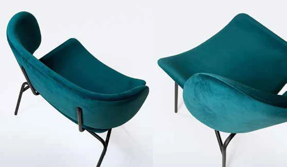 Juliette Lounge - Set da 4 Poltroncina velluto antimacchia cm 70x65x76h - vari colori