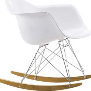 JULIETTE - poltrona dondolo moderna abs metallo e legno Bianco Milani Home