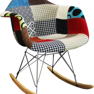 JULIETTE - poltrona dondolo moderna metallo e legno Multicolor Milani Home