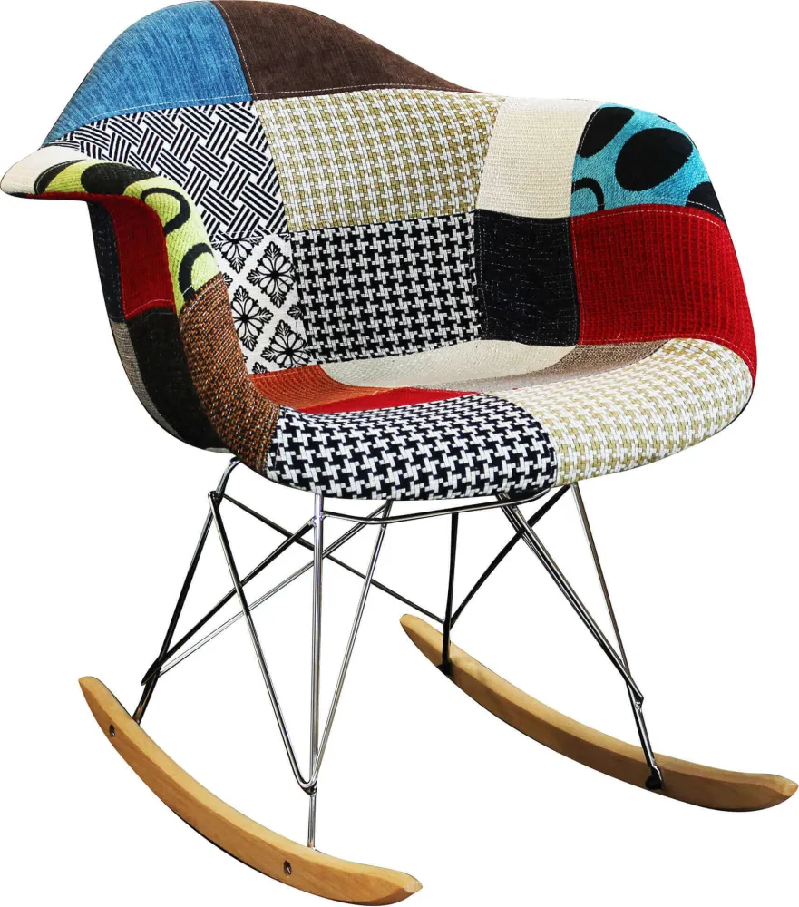 JULIETTE - poltrona dondolo moderna metallo e legno Multicolor Milani Home