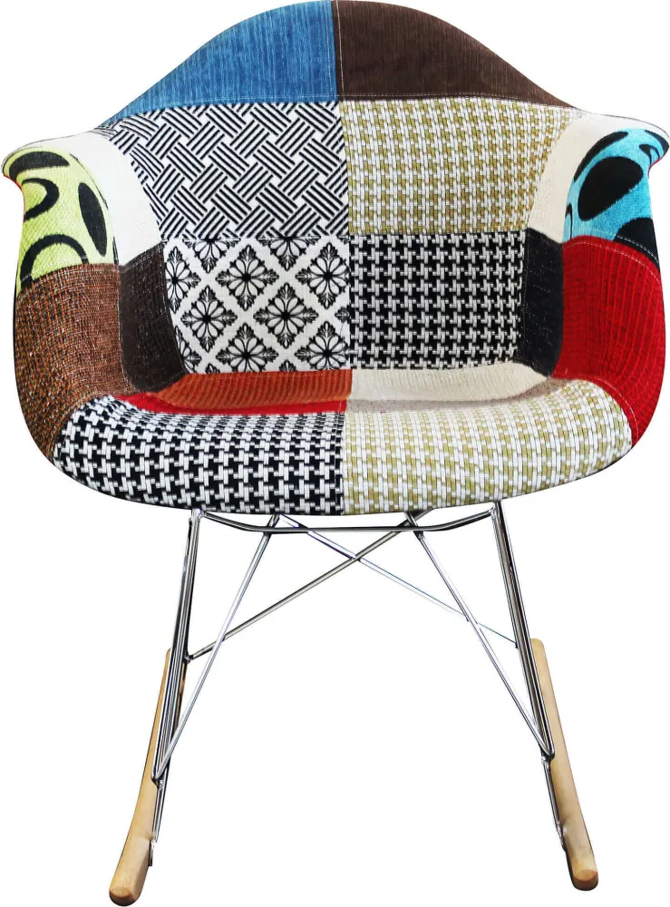 JULIETTE - poltrona dondolo moderna metallo e legno Multicolor Milani Home