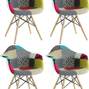 JULIETTE - set di 4 poltrone moderne legno e metallo Multicolor Milani Home