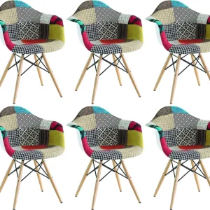 JULIETTE - set di 6 poltrone moderne legno e metallo Multicolor Milani Home