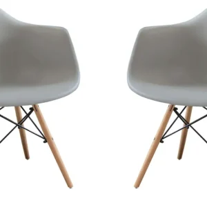 JULIETTE - set di 2 poltrone moderne legno e metallo Grigio Milani Home