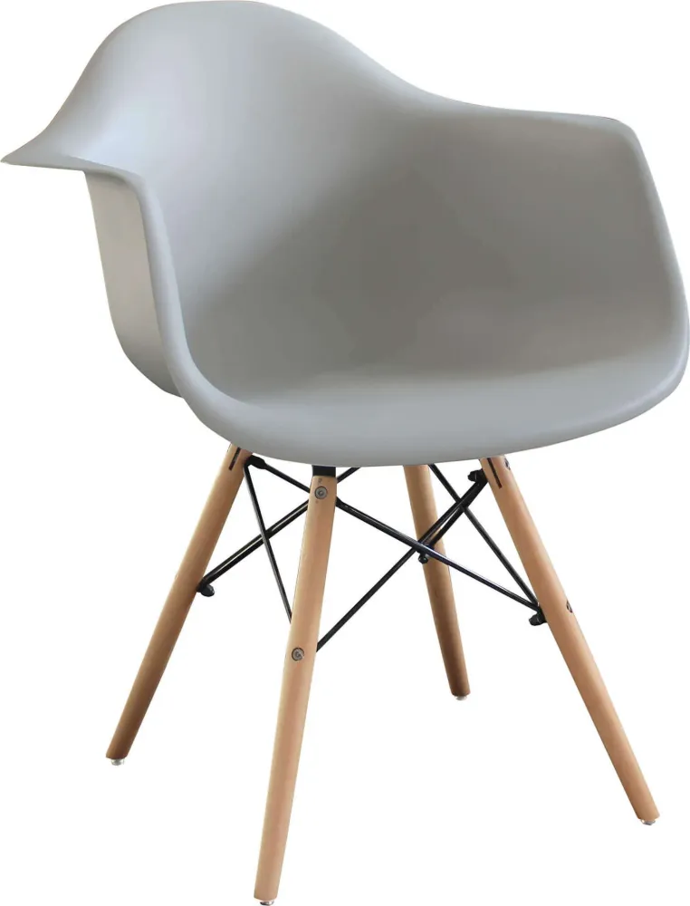 JULIETTE - set di 2 poltrone moderne legno e metallo Grigio Milani Home