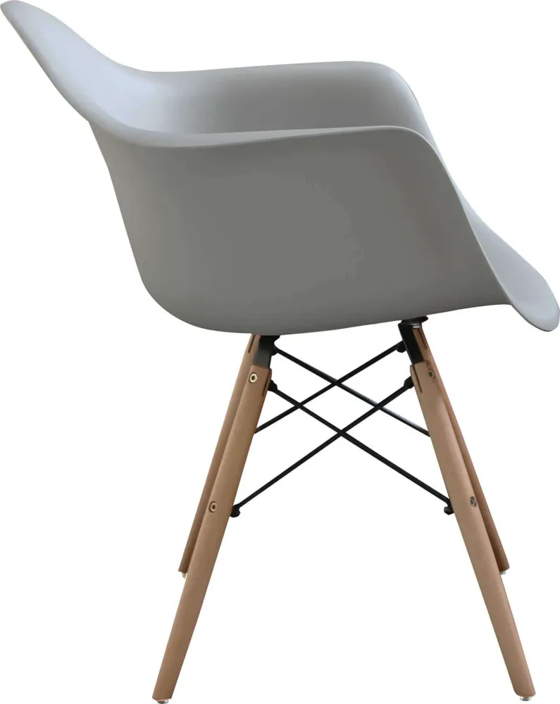JULIETTE - set di 2 poltrone moderne legno e metallo Grigio Milani Home
