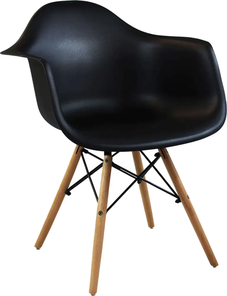 JULIETTE - set di 4 poltrone moderne legno e metallo Nero Milani Home