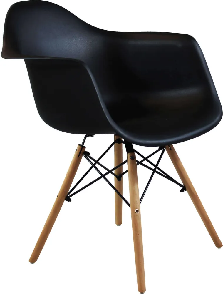 JULIETTE - set di 4 poltrone moderne legno e metallo Nero Milani Home