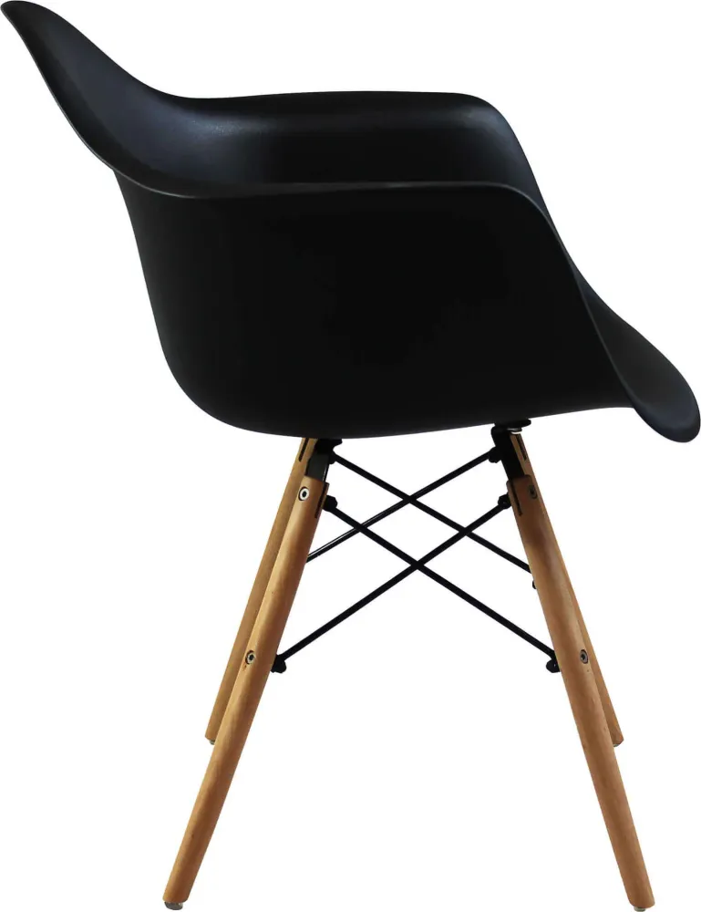 JULIETTE - set di 4 poltrone moderne legno e metallo Nero Milani Home