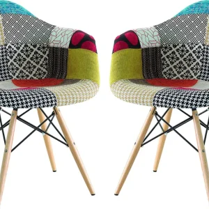 JULIETTE - set di 2 poltrone moderne legno e metallo Multicolor Milani Home