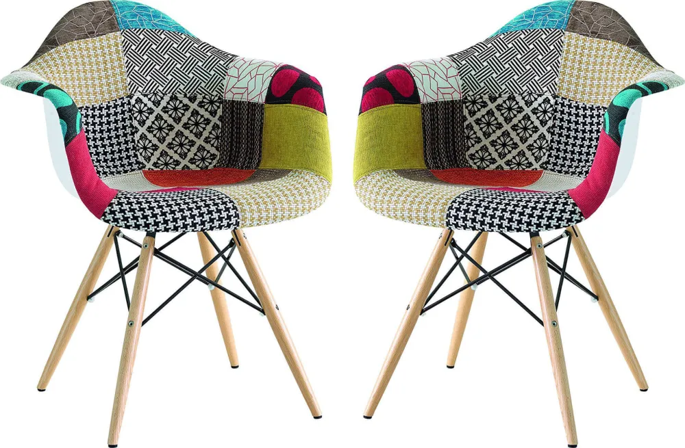JULIETTE - set di 2 poltrone moderne legno e metallo Multicolor Milani Home