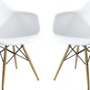 JULIETTE - set di 2 poltrone moderne legno e metallo Bianco Milani Home