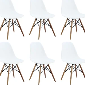 JULIETTE - set di 6 sedie moderne con gambe legno Bianco Milani Home
