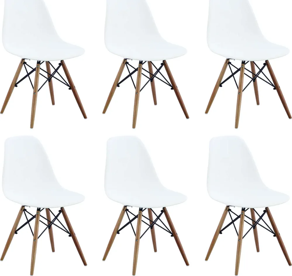 JULIETTE - set di 6 sedie moderne con gambe legno Bianco Milani Home