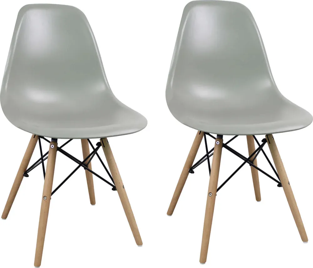 JULIETTE - set di 2 sedie moderne con gambe legno Grigio Milani Home