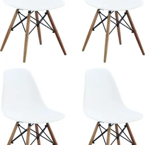 JULIETTE - set di 4 sedie moderne con gambe legno Bianco Milani Home