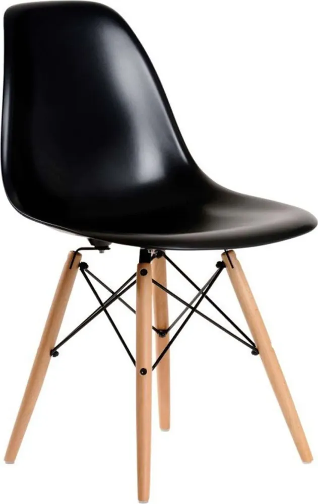 JULIETTE - set di 4 sedie moderne con gambe legno Nero Milani Home