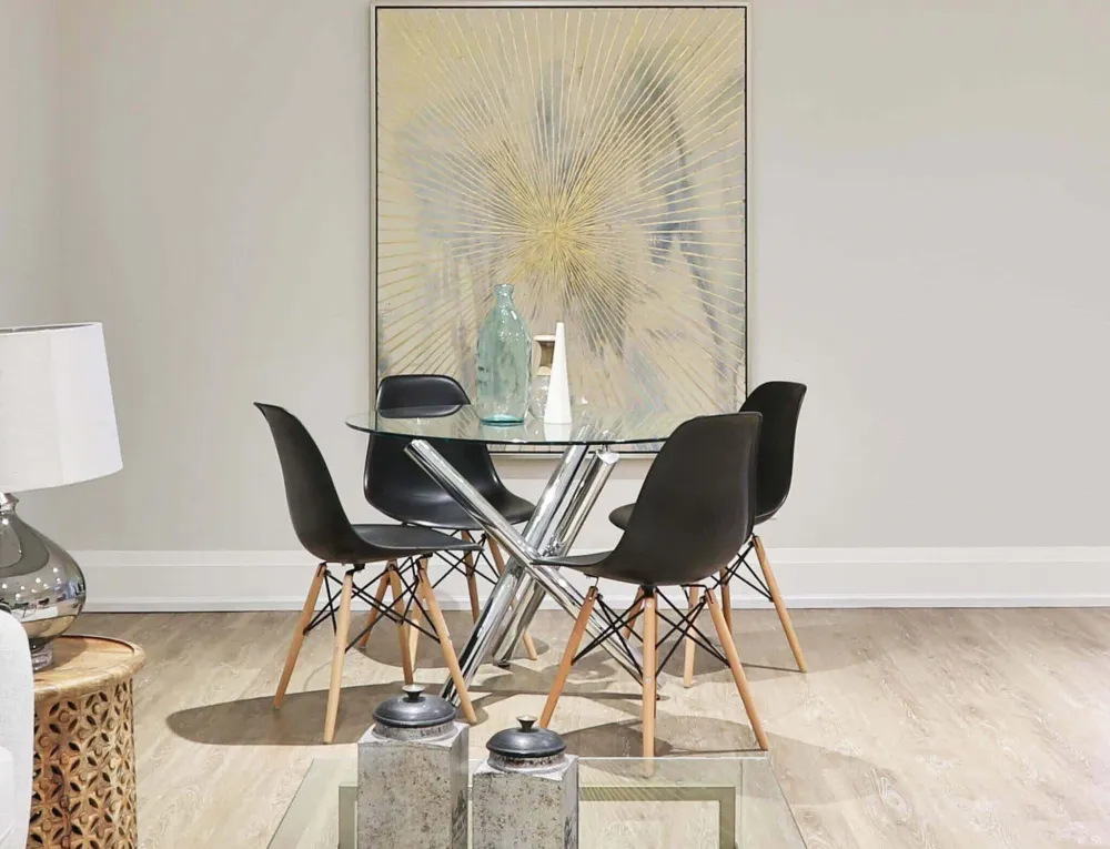 JULIETTE - set di 4 sedie moderne con gambe legno Nero Milani Home