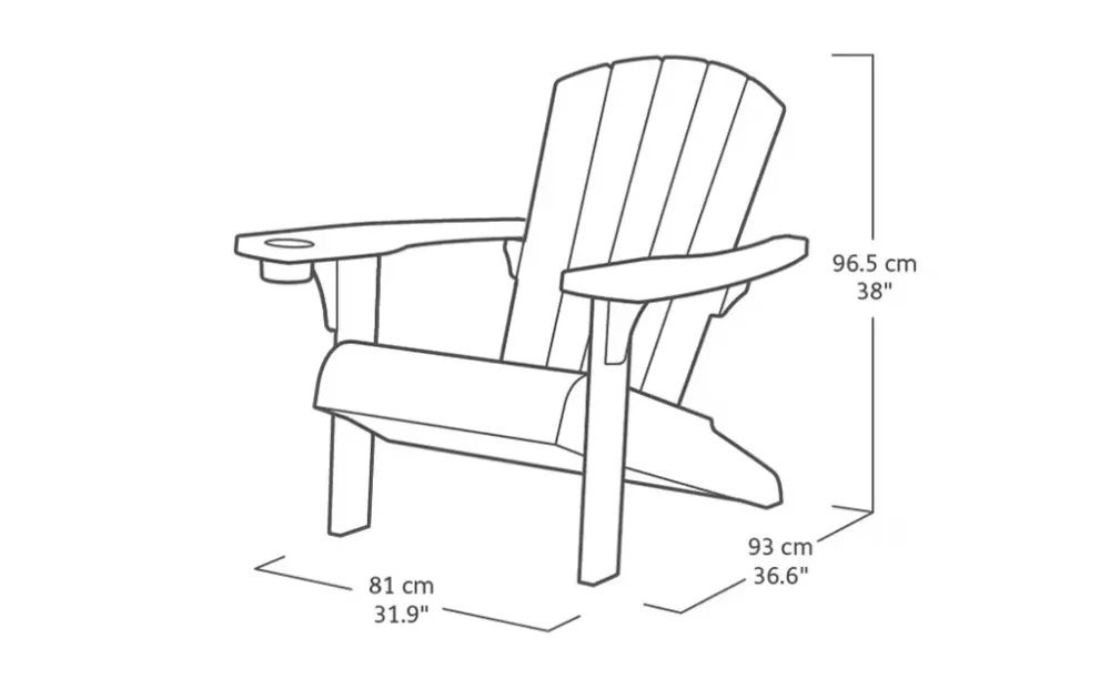 Keter - Sedia da esterno Alpine Adirondack bianca