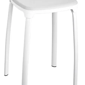 King Home S1407209/B Sgabello, Bianco Polipropilene, 29X29X46H