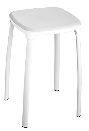 King Home S1407209/B Sgabello, Bianco Polipropilene, 29X29X46H