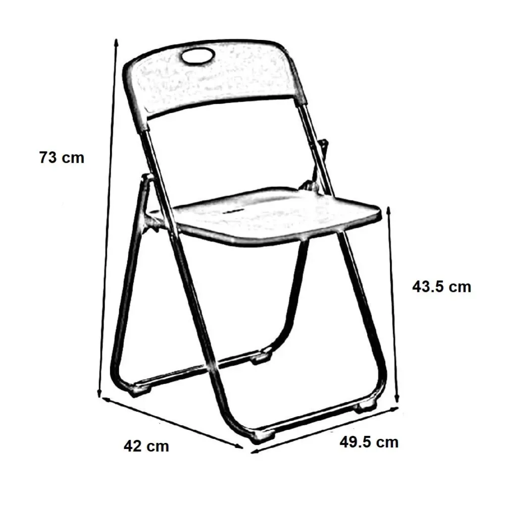 Kit 6pz Sedia Pieghevole Metallo Verniciato ABS Salvaspazio Seduta Ergonomica Grigio
