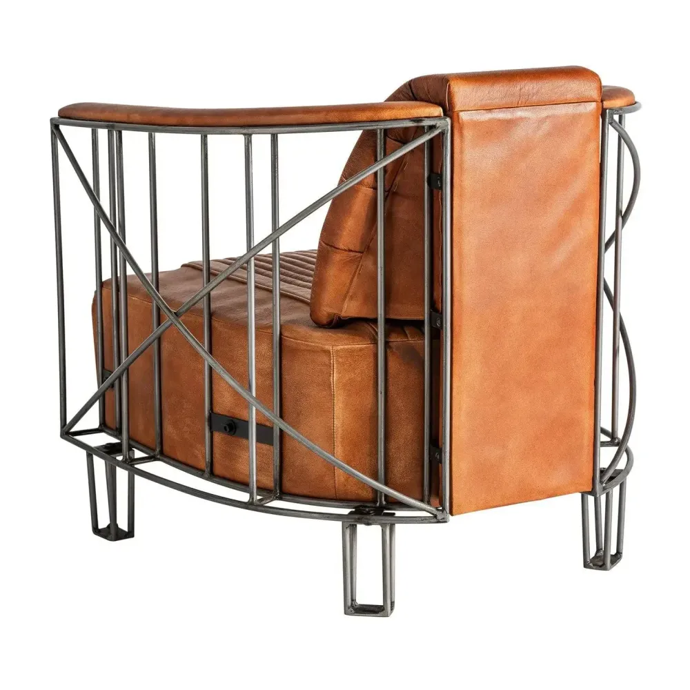 Poltrona Pelle di Colore Marrone KODU HOME