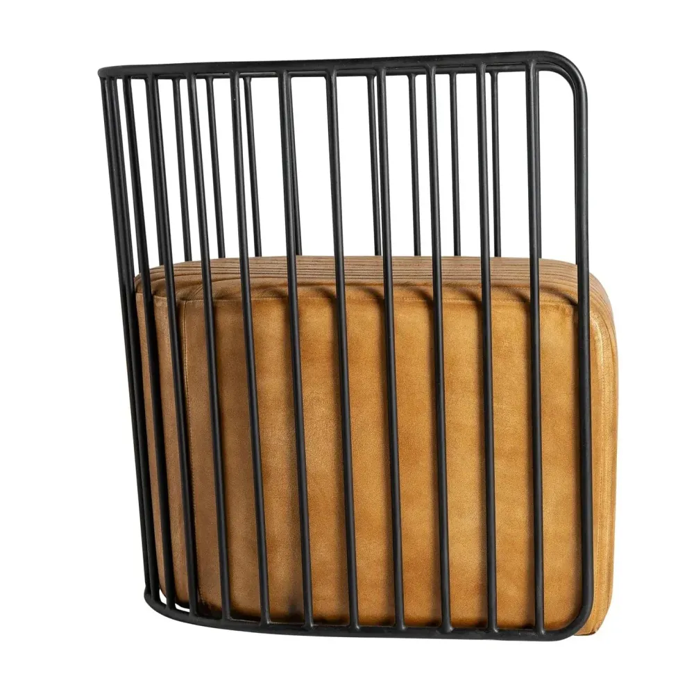 Poltrona pelle marrone industrial KODU HOME