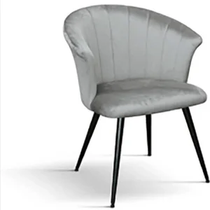 KYRIELLE - poltrona moderna velluto cm 53 x 47 x 82 h Grigio Milani Home
