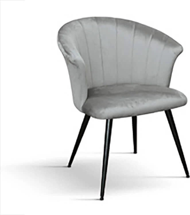 KYRIELLE - poltrona moderna velluto cm 53 x 47 x 82 h Grigio Milani Home