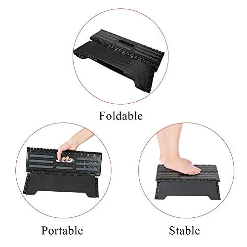 Sgabello Pieghevole Portatile per Bagno Nero, sgabello pieghevole plastica Sgabello pieghevole pieghevole per cucina Bagno...