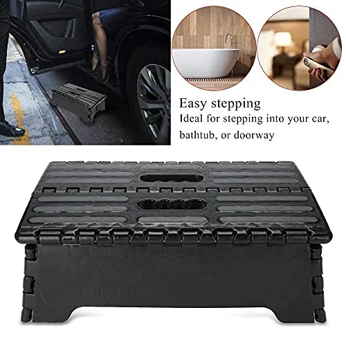 Sgabello Pieghevole Portatile per Bagno Nero, sgabello pieghevole plastica Sgabello pieghevole pieghevole per cucina Bagno...